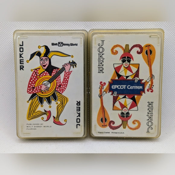 EPCOT CENTER And WALT DISNEY WORLD Vintage Playing Card Decks (2) In Hard Cases - Picture 2 of 2